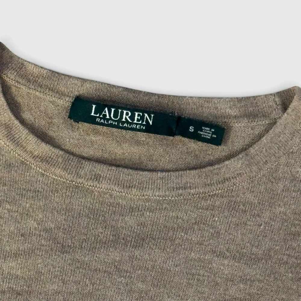 LAUREN Ralph Lauren Silk Sweater Small Quiet Luxury Old Money Layered Taupe